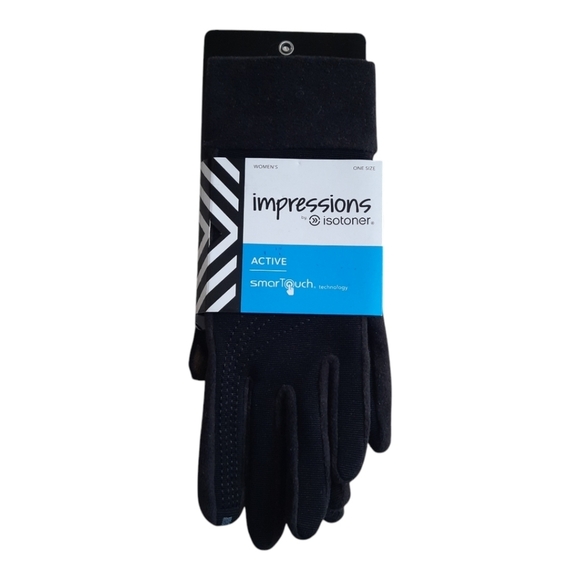 isotoner Other - NWT Isotoner Impressions Active SmarTouch Technology black gloves OS